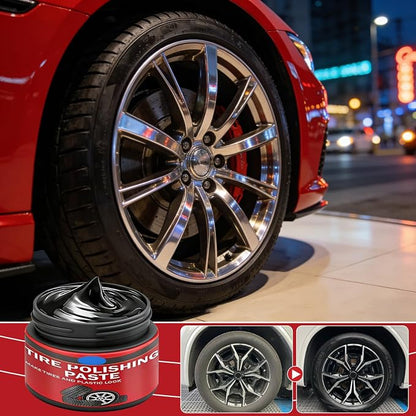 2Bottles Tire Coating & Trim Restorer with Sponge,Tire Coating Paste, Long-Lasting Ceramic Coating,Bring Back the Original Deep Black Shine to Rubber and Plastic For Car, Truck, Motorcycle, RV & More