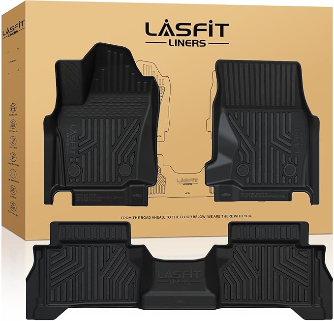 Lasfit Floor Mats for Chevrolet Chevy Trailblazer 2026 2025 2024 2023 2022 2021 (AWD Only), Custom Fit 1st & 2nd Row All Weather TPE Floor Liners Heavy Duty Accessories