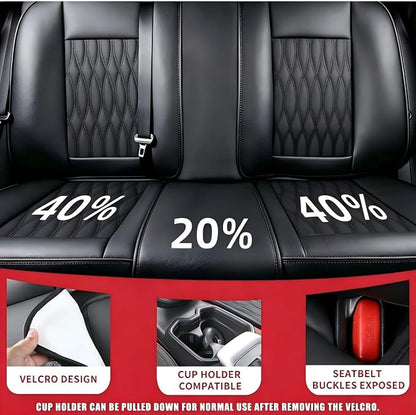 Car Seat Covers , Luxury Breathable Waterproof Faux Leatherette Car Seat Covers Cushion Protectors with Lumbar Support, Car Seat Cushion, Universal Fit Most Cars (FULL BLACK, Full Set - 5 Seats)