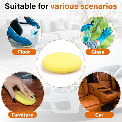 Car Wax Applicator Pad 24 PCS - Foam Applicator Pads 4 Inch Round Polishing Sponge for Tire Shine Waxing Detailing, Ultra Soft High Density Foam Pad for Car Polish, Scratch Repair & Wheel Dressing