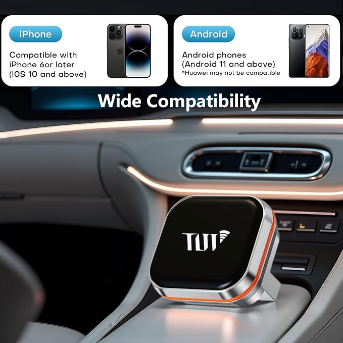 2-in-1 Wireless CarPlay & Android Auto Adapter, Plug & Play, Fast Seamless Connection, Compatible with 1000+ Cars with Wired CarPlay/Android Auto, Compact Sleek Design