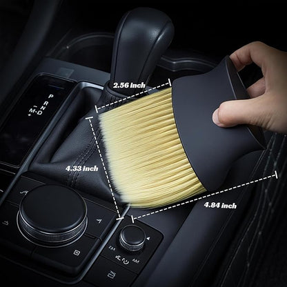 Car Interior Dust Brush - Auto Interior Dust Brush Soft Bristles Detailing Brush Dusting Tool for Air Conditioner Vents, Automotive Dashboard, Air Conditioner Vents, Leather, Scratch Free (1pc)