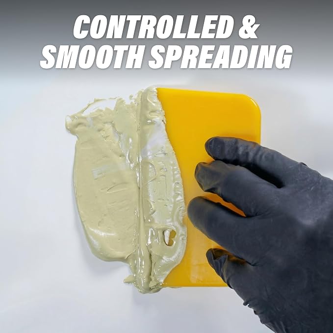 LAUCO Auto Body Filler Yellow Spreaders (Pack of 50) - Size 6" Reusable Plastic Spreader for Automotive Fillers, Putties, Glazes, Caulks and Paint - Easy Application