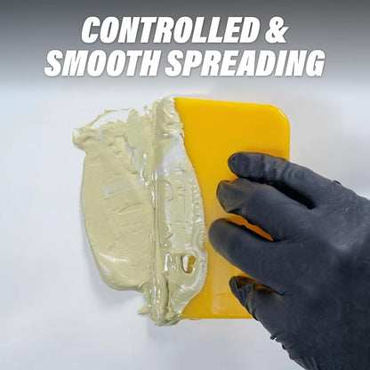LAUCO Auto Body Filler Yellow Spreaders (Pack of 50) - Size 5" Reusable Plastic Spreader for Automotive Fillers, Putties, Glazes, Caulks and Paint - Easy Application