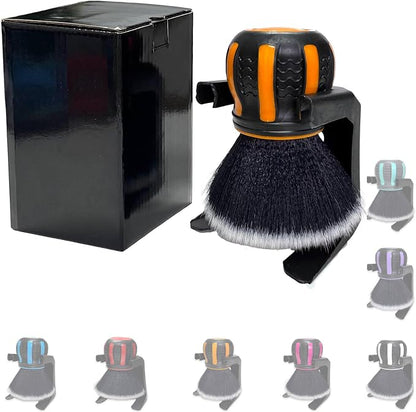 Ultra Soft Detailing Brush, Handle XL Brush - Ultra Soft Bristles, Multi-Color Handles, Removable Brush Heads, with Storage Rack, Covers Large Area Inside or Outside Vehicles(Orange)