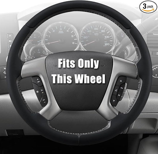 Aimato Customized Steering Wheel Cover for Chevy Silverado 1500 2007-2013/GMC Sierra 2007-2013/2500 3500 Suburban Tahoe Yukon 2007-2014/Traverse 2009-2017/GMC Sierra 2500 3500 2008-2014