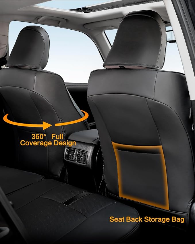 Seat Covers for Toyota 4Runner 2011-2024, (5 Seats Only) (Not Fit 7 Seats)Full Set Full Coverage Waterproof Leather Covers for 2012 2013 2014 2015 2016 2017 2018 2019 2020 2021 2022 2023 Accessories