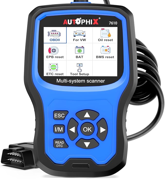 AUTOPHIX 7610 Full System OBD2 Scanner Compatible with Volkswagen VW Audi Skoda Seat Diagnostic Tool, Battery Registration & EPB Reset, All Reset Service Car Code Reader for VAG Vehicles