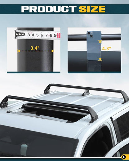Trumgeta Basic Model Roof Rack Cross Bars Fit for 2024 2025 2026 Toyota Tacoma Double Cab Crossbars Luggage Cargo Carrier for Cargo Bike Kayak Snowboard No Drill Rooftop Accessories