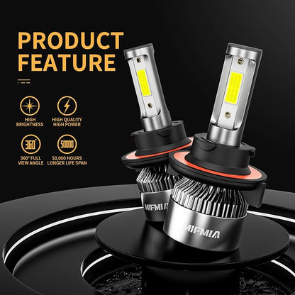 𝖧𝟣𝟥/𝟫𝟢𝟢𝟪 Bulbs 6500K Cool White, 900% Brighter 36000LM Backup Plug-N-Play with Cooling Fan IP68 Waterproof Off-Road Lights, Pack of 2