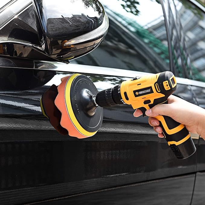 Kshineni 5 Inch(125 mm) Drill Polishing Pads 11 Pcs Car Polishers and Buffers Compound Buffing Kits Drill Attactment for Auto Polisher,Sanding,Waxing
