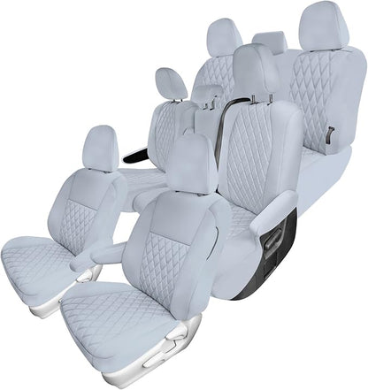 FH Group Custom Fit Car Seat Covers for Toyota Sienna 2011-2020, Car Seat Cover Full Set, 8 Seater Automotive Seat Covers in Solid Gray Neoprene, Waterproof and Washable Seat Covers