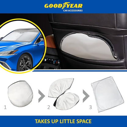 Goodyear Foldable Windshield Sunshade for Lexus ES 2019-2026, SUV car Accessories, Sunshade Cover, Sun Shade Car Windshield, Window Sun Blocker - GY008373