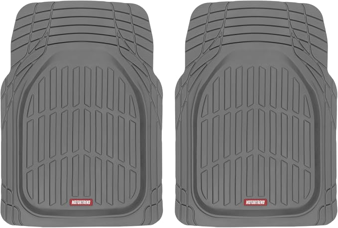 Motor Trend (2) Car Seat Covers for Front Seats with (2) Trimmable Car Floor Mats – Universal Fit Auto Accessories for Cars, Trucks, SUVs, Vans – Interior Protection and Vehicle Interior Shield Combo