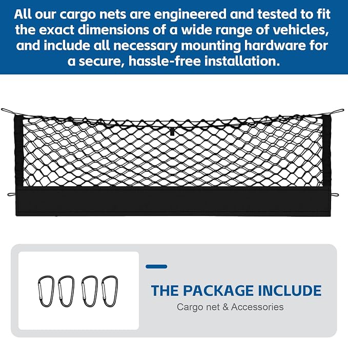 Truck Bed Cargo Net Truck Netting Custom Fit for Ford Maverick 2022-2026 Pickup Tailgate Organizer Net Heavy-Duty Elastic Truck Storage Grocery Mesh Net-Envelope Style
