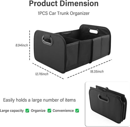 Large Capacity Trunk Organizer for Car,Foldable Multi-Compartment SUV Trunk Organizer for Storaging Tools Toys Foods,Universal Oxford Cloth Car Organizers and Storage