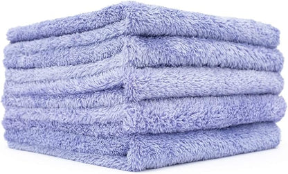 The Rag Company - Eagle Edgeless 350 (5-Pack) Professional Korean 70/30 Blend Super Plush Microfiber Detailing Towels, 350GSM, 16in x 16in, Lavender
