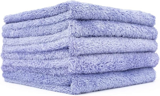 The Rag Company - Eagle Edgeless 350 (5-Pack) Professional Korean 70/30 Blend Super Plush Microfiber Detailing Towels, 350GSM, 16in x 16in, Lavender