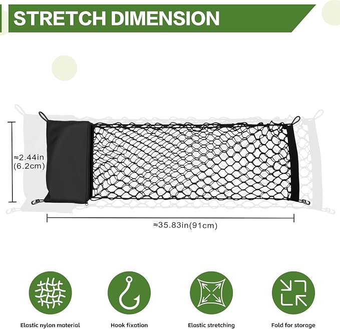 Trunk Cargo Net for 2025 2026 Toyota 4Runner Trunk Organizer Net Anti-Slip Rear Mesh Cargo Netting for 4 Runner SUV Accessories(Envelope Style)