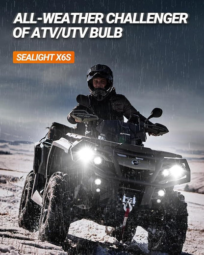 SEALIGHT H13 Led Bulbs 84,000LM 900% Brightness 9008 Light Bulbs, 6000K Cool White H13 Light Bulbs with 25000RPM Fan, Plug and Play ATV/UTV, 10-Year Extended Lifespan IP68 Waterproof, Pack of 2