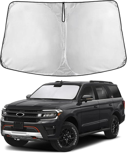 EcoNour Windshield Sunshade Compatible for Ford Expedititon 2018-2023 2024 2025, Sun Visor for Front Windshield & Window Sun Shade Cover, UV Heat Blocker & Protector, Car Accessories