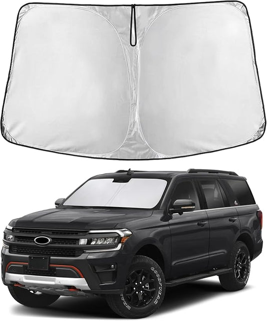 EcoNour Windshield Sunshade Compatible for Ford Expedititon 2018-2023 2024 2025, Sun Visor for Front Windshield & Window Sun Shade Cover, UV Heat Blocker & Protector, Car Accessories