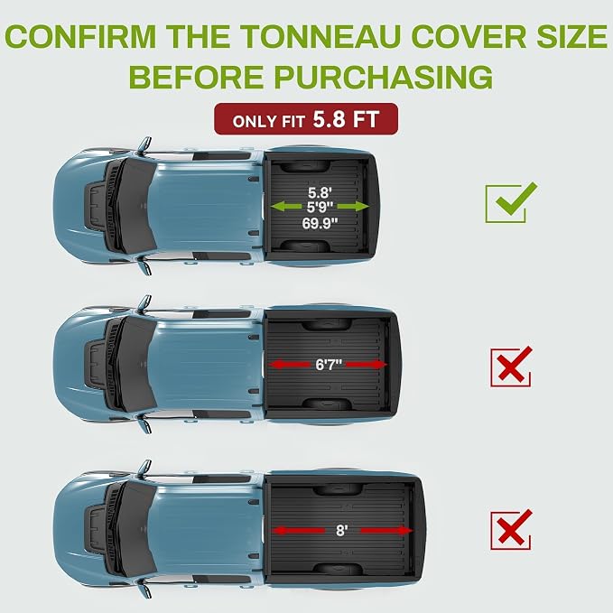AUTOSAVER88 Soft Tri-fold Truck Bed Tonneau Cover Fit for 2019-2026 Chevy Silverado/GMC Sierra 1500 New Body Style 5.8ft Bed