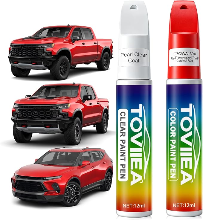 Red Hot(G7C/WA130X) Touch Up Paint Compatible with Chevrolet,2-In-1 Car Scratch Remover Pen,Car Paint Scratch Repair Kit for Scratches,Chips & Nicks,2-PCS SET