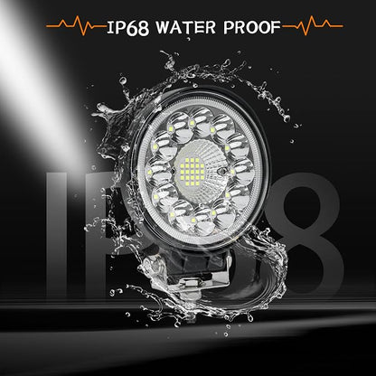 San Young LED Light Pods for Trucks, 4 Inch LED Tractor Work Lights 120W Round Spot Off Road Driving Light for ATV UTV RV Golf Cart Go Kart Lawn Mower SUV Offroad Lights, 4 Pack