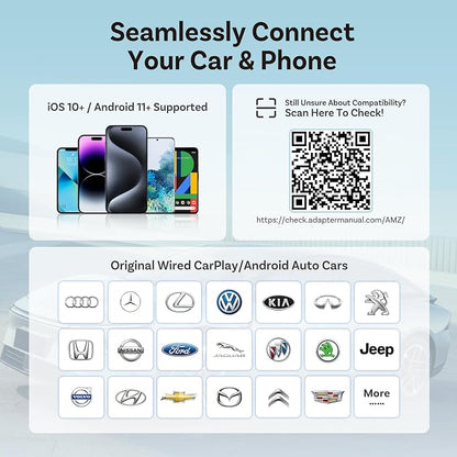 OTTOCAST 2026 Upgrade Mini Cube 3.0, 2-in-1 Wireless CarPlay & Android Auto Adapter, Plug & Play Dongle, Fast Auto-Reconnect, Dual-Band 5Ghz, for Cars with Wired CarPlay & Android Auto