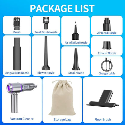 20000Pa Car Vacuum Cleaner High Power, Cordless Mini Vacuum Air Duster for Car Detailing Kit, 4-in-1 Portable Handheld Vacuum with Brushless Motor, Aspiradora para Carro, Home Office Pet (Purple)