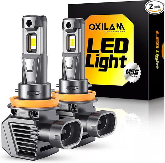 OXILAM H11 LED Bulb H8 H9 Bulbs, 900% Brighter Ultra-Bright, 3 Min Quick Install, 20 Years Lifespan, No Flicker, 99% Compatibility