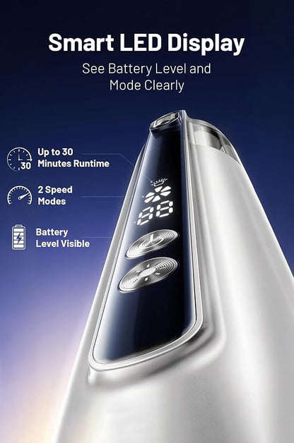 Handheld Cordless Car Vacuum Cleaner 15000Pa, 3-in-1 Portable Vacuum with LED Light,LED Display & Washable HEPA Filter,USB-C Rechargeable, up to 30-Min Runtime for Car, Home, Desk & Pet Hair(white)