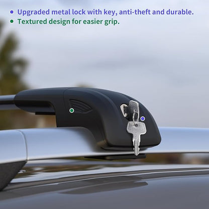 300Lbs Lockable Roof Rack Crossbars Compatible with Subaru Ascent 2019-2026, Heavy Duty Aluminum Anti-Corrosion Cross Bar Fit Luggage Luggage Kayaks Bicycles Snowboard