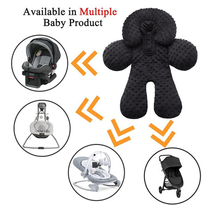 Pro Goleem Infant Car Seat Insert, Baby Head Neck Body Support, Soft Minky Newborn Car Seat Strap Pads, 2-in-1 Reversible, Boys and Girls, Black