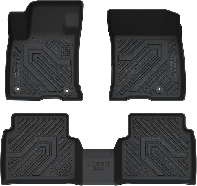LASFIT Floor Mats for Lincoln Corsair 2026-2020 (Fit Gasoline Not fit PHEV) All Weather Floor Liner for Lincoln Corsair TPE Custom Fit Car Mats Front & Rear 2 Row Mats,Black
