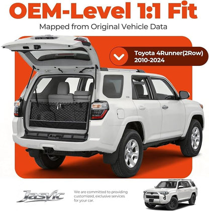 3-Layer Cargo Net for Toyota 4Runner (2-Row) 2010-2024, Zoned Storage Trunk Net with Foldable Zippered Bottom Bag, Heavy-Duty Cargo Organizer Netting for Camping, Trips & Everyday Use
