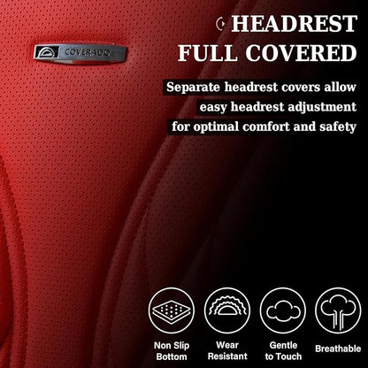 Coverado Car Seat Covers, Car Seat Covers Front Seats, 2-Pack Front Seat Cover, Nappa Leather Waterproof Seat Covers, Car Seat Protectors, Automotive Seat Covers Universal Fit for Most Vehicles
