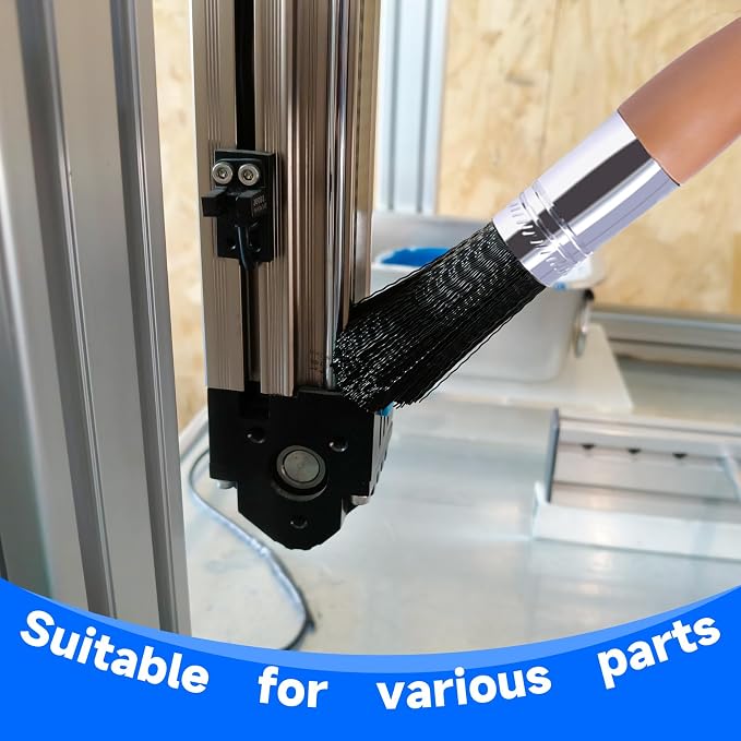 Wesquer Parts Cleaning Brush Home and Auto Use Parts Cleaner Brush Solvent Brush for Cleaning Auto Engine Parts, Clean Motors, Metal Parts, Machinery (Black 6pcs)