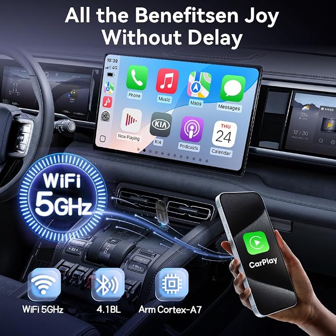 Carlinkit MINI SE Wireless CarPlay Adapter 2026 with OEM Wired CarPlay, Plug & Play/Auto-Connect/for USB-A & Type-C Dual Port Cars, Support Online Upgrade Wireless Dongle