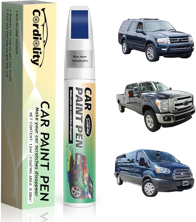 Car Touch Up Paint Blue Jeans Metallic(N1) for Ford, Color Accurate Car Scratch Repair Remover Pen Fix Auto Paint Chips and Nicks