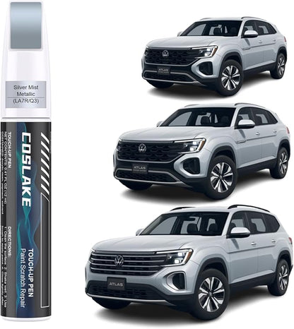 Car Touch Up Paint(Silver Mist Metallic(LA7R/Q3)) for Volkswagen, Car Paint Scratch Repair Kit, Quick & Easy Solution to Repair, 2 in 1 Scratch Remover Pen with 2PCS Disposable Micro Applicators
