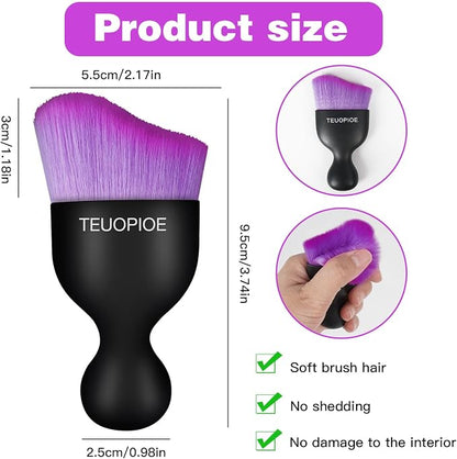Car Interior Cleaning Brush, Car Duster Interior,Car Detailing Brush Dusting Brush,Car Interior Cleaning Tool, Auto Soft Hair Car Brush,Auto Interior Dust Brush for Air Vents(Black Purple)