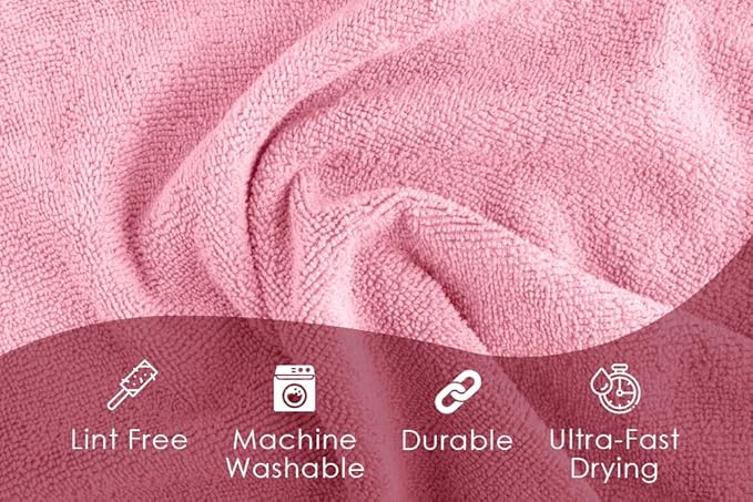 Avalon Towels Microfiber Cleaning Cloths (Value Pack of 48) - Size 16 x 16 Inches, Highly Absorbent Cleaning Rags, Lint Free, Reusable and Washable, Microfiber Towels for Cars