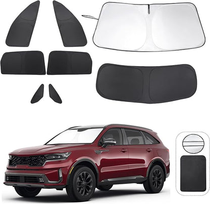 TINGLU Window Shades for Kia Sorento SUV 2021-2025 2026 Accessories Side Full Windows Rear Triangular Windshield Sun Shade Sun UV Rays & Privacy Protection for Camping,Napping,and Relaxing 8PCS