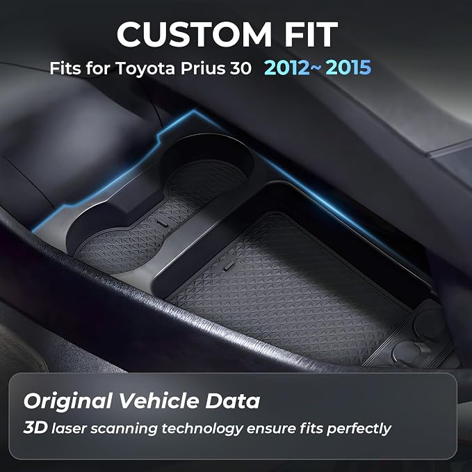 Center Console Organizer Lower Tray for Toyota Prius 30 2015 2014 2013 2012 (Not Fit Prius V), Durable ABS Plastic Under Center Console Storage Box Interior Accessories for 2012-2015 Prius