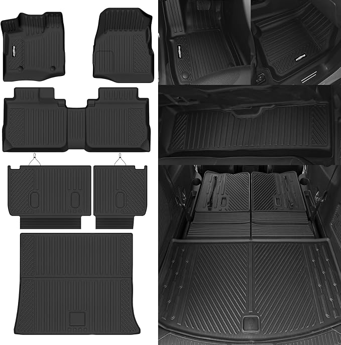 Floor Mats for 2012-2017 Chevrolet Equinox/GMC Terrain, Trunk Mat and Backrest Mat All Weather TPE Protector for Chevrolet Equinox Accessories
