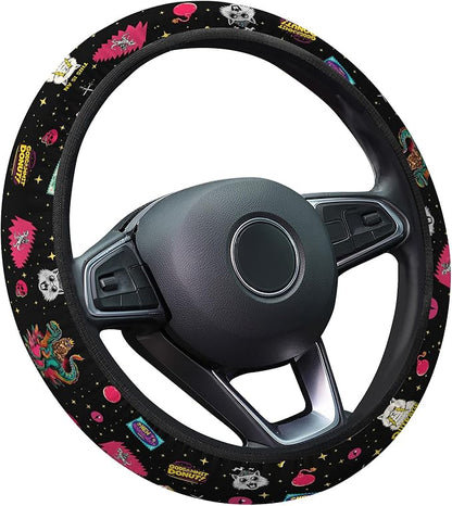 GENANY Royal Cat Steering Wheel Cover, Non Slip Polyester Car Wheel Protector for Car SUV Truck, Universal 15 Inch