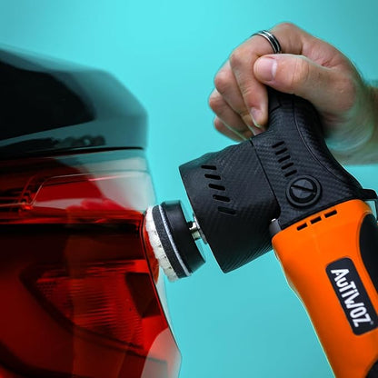 AUTIWOZ Mini Polisher, 2/3Inch Small Buffer Polisher, 630W with 12mm Random Orbital, Dual Action Car Polishers and Buffers for Car Detailing, Headlight Polishing, 2500-7000RPM with Soft Start, W02