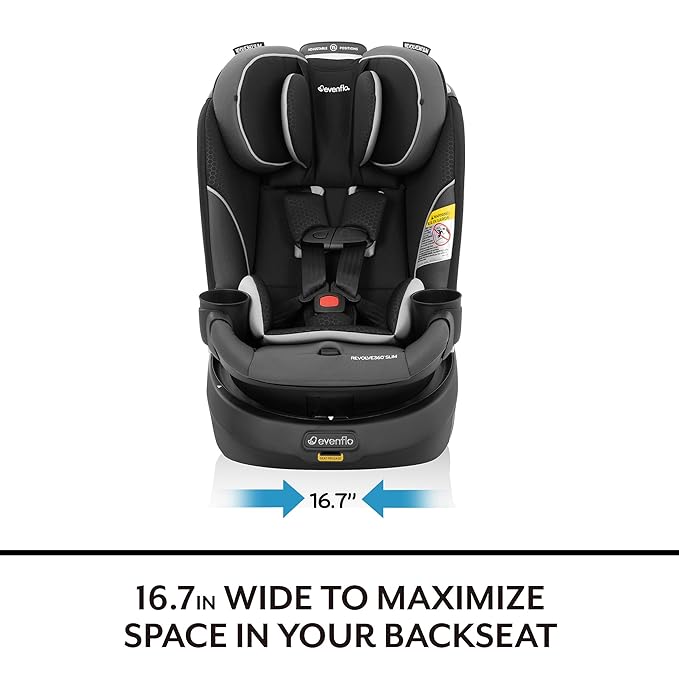 Evenflo Gold Revolve360 Slim 2-in-1 Rotational Car Seat with SensorSafe (Obsidian Black)
